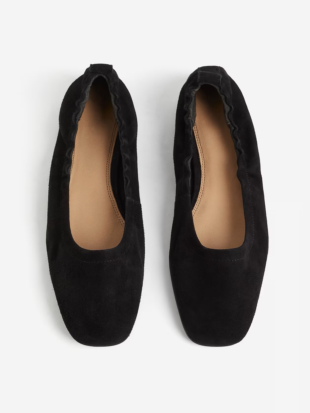 H&M Classic Black Suede Women's Ballet Flats